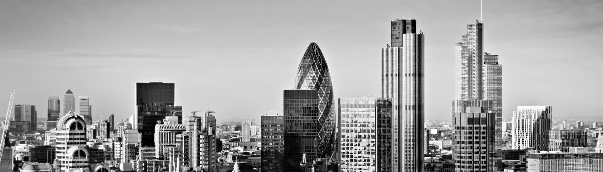 London financial district skyline